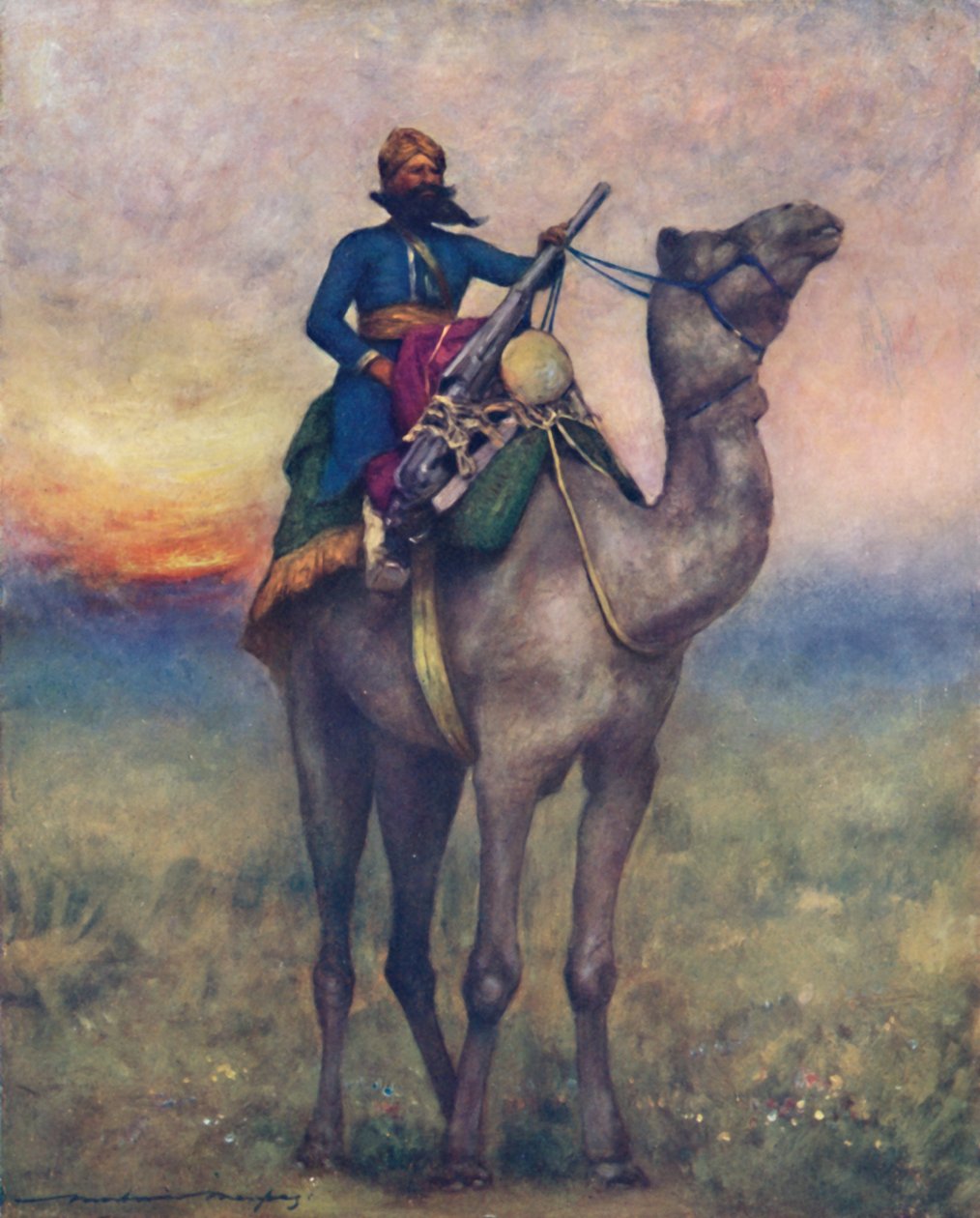 Egy forgófegyverhordozó Rajputanából, 1903 alkotó: Mortimer L Menpes