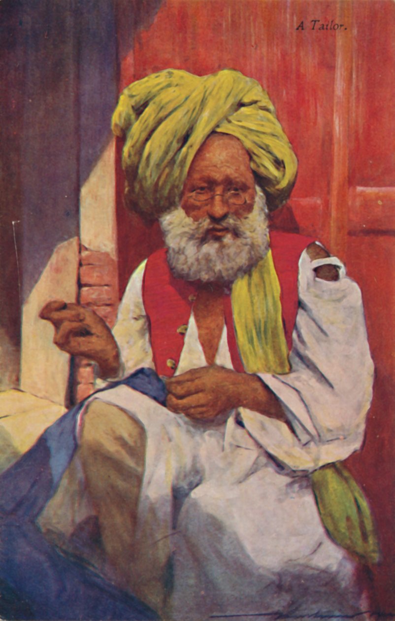 "Egy szabó", 1920-as évek. alkotó: Mortimer L Menpes