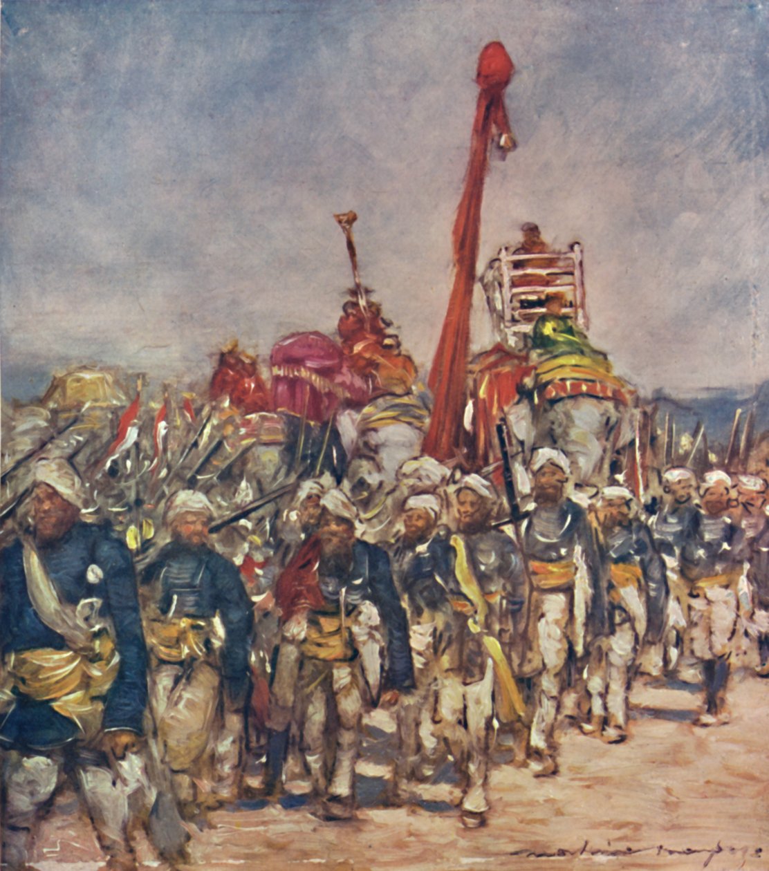 „Tipikus csoport a feltartóztatók menetében”, 1903 alkotó: Mortimer L Menpes