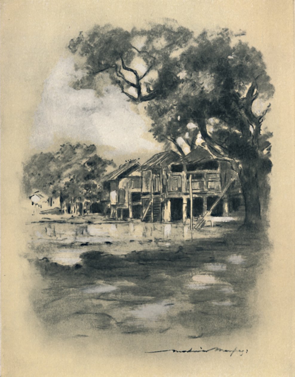 „Egy vidéki falu”, 1903 alkotó: Mortimer L Menpes