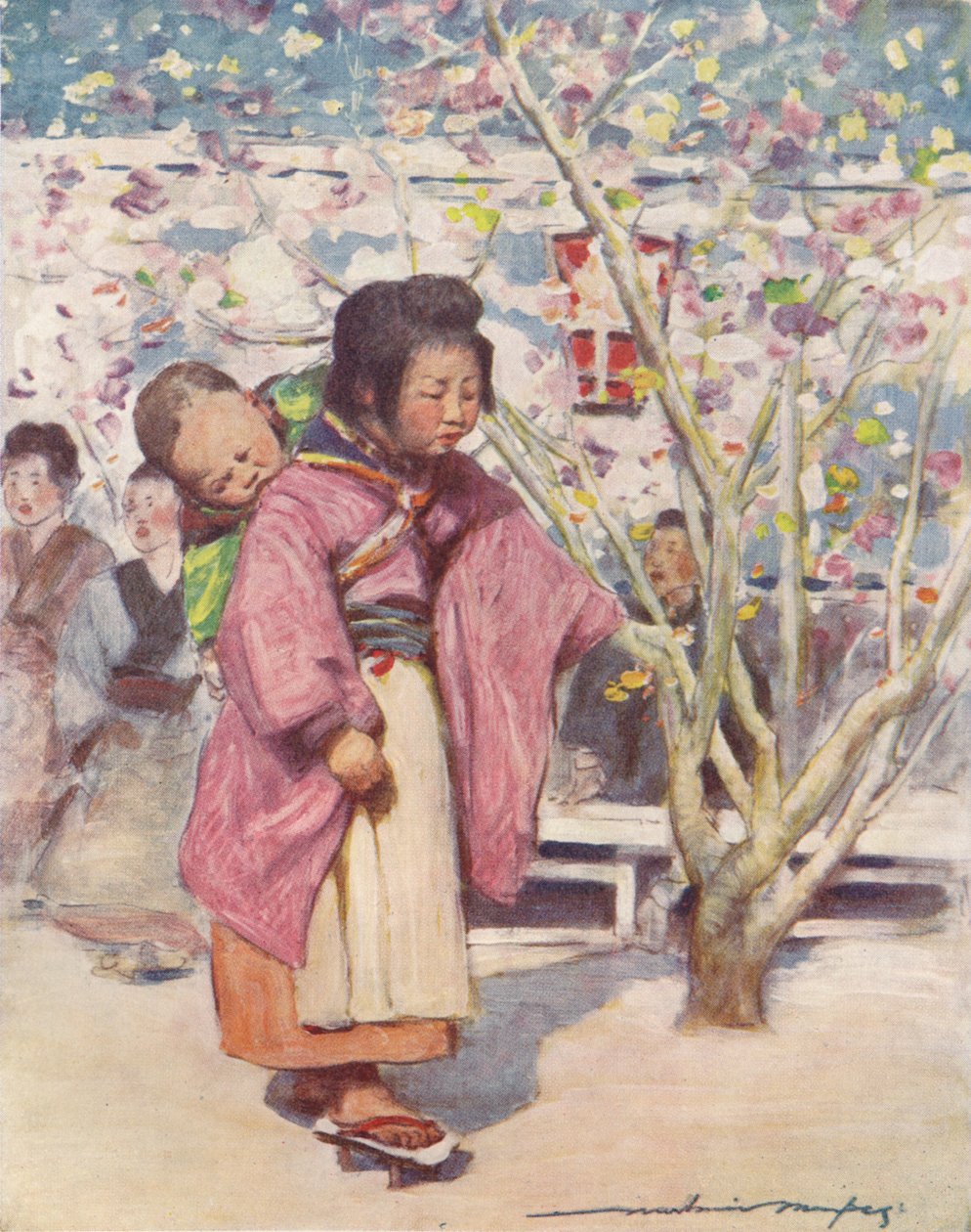 "Baba és baba", c1887, 1901 alkotó: Mortimer L Menpes
