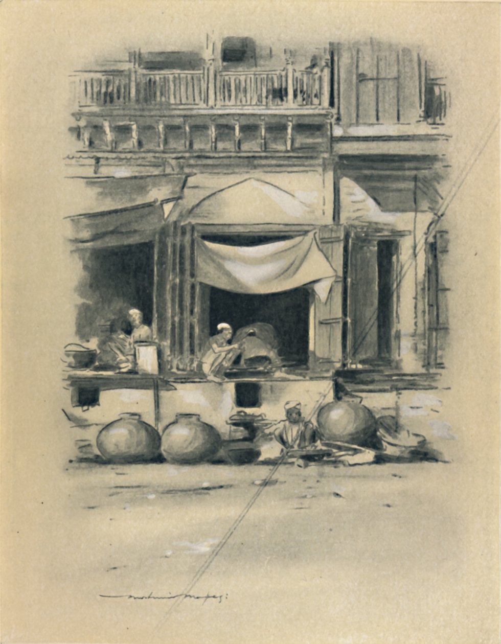 Bazár Delhiben, 1903 alkotó: Mortimer L Menpes