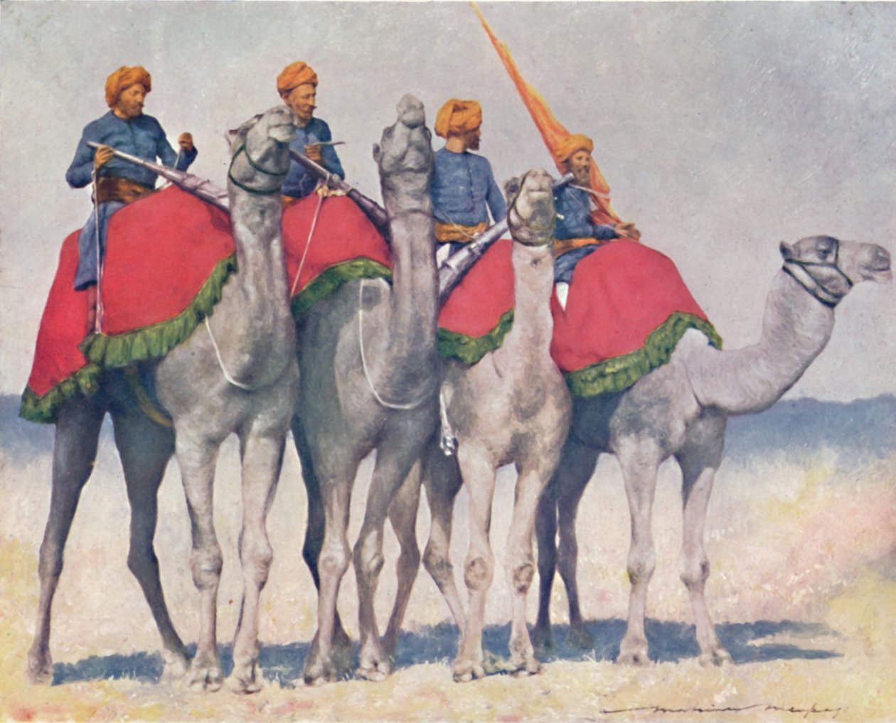 „Camelry from Alwar”, 1903 alkotó: Mortimer L Menpes