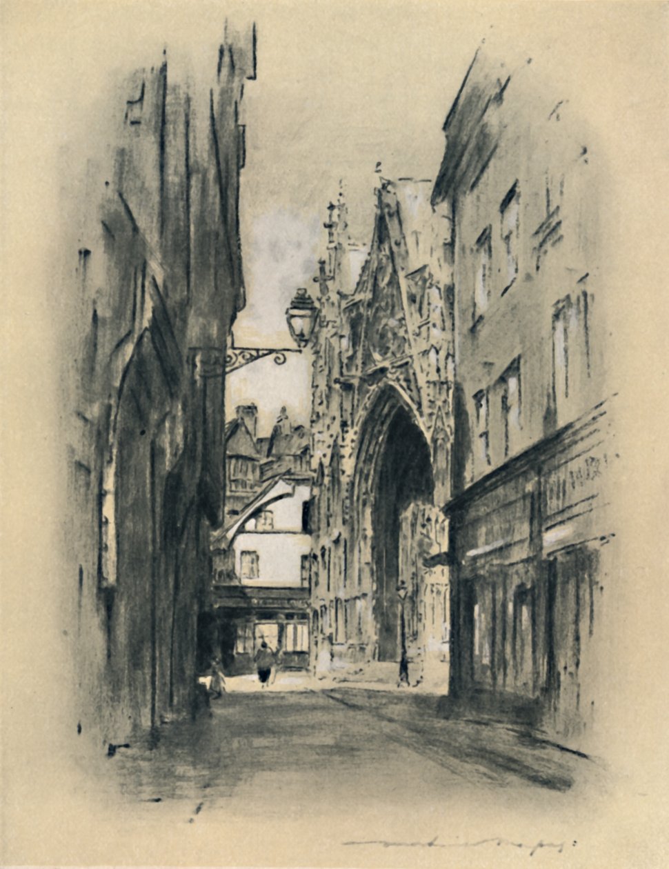 Lillebonne-i székesegyház, 1903 alkotó: Mortimer L Menpes