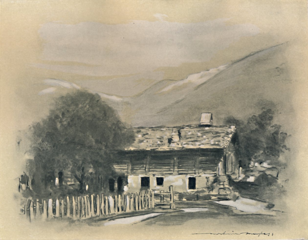 "Chalet near Lucene", 1903 alkotó: Mortimer L Menpes