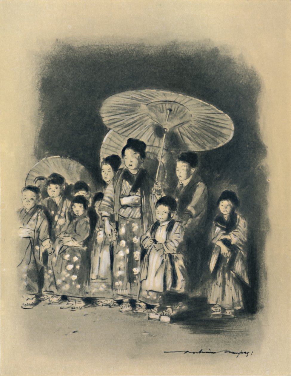 „Gyermekek színdarabot néznek”, 1903 alkotó: Mortimer L Menpes