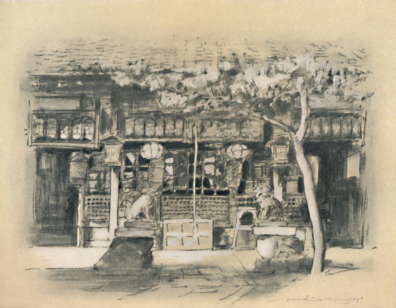 "Bejárat a templomba", 1903 alkotó: Mortimer L Menpes