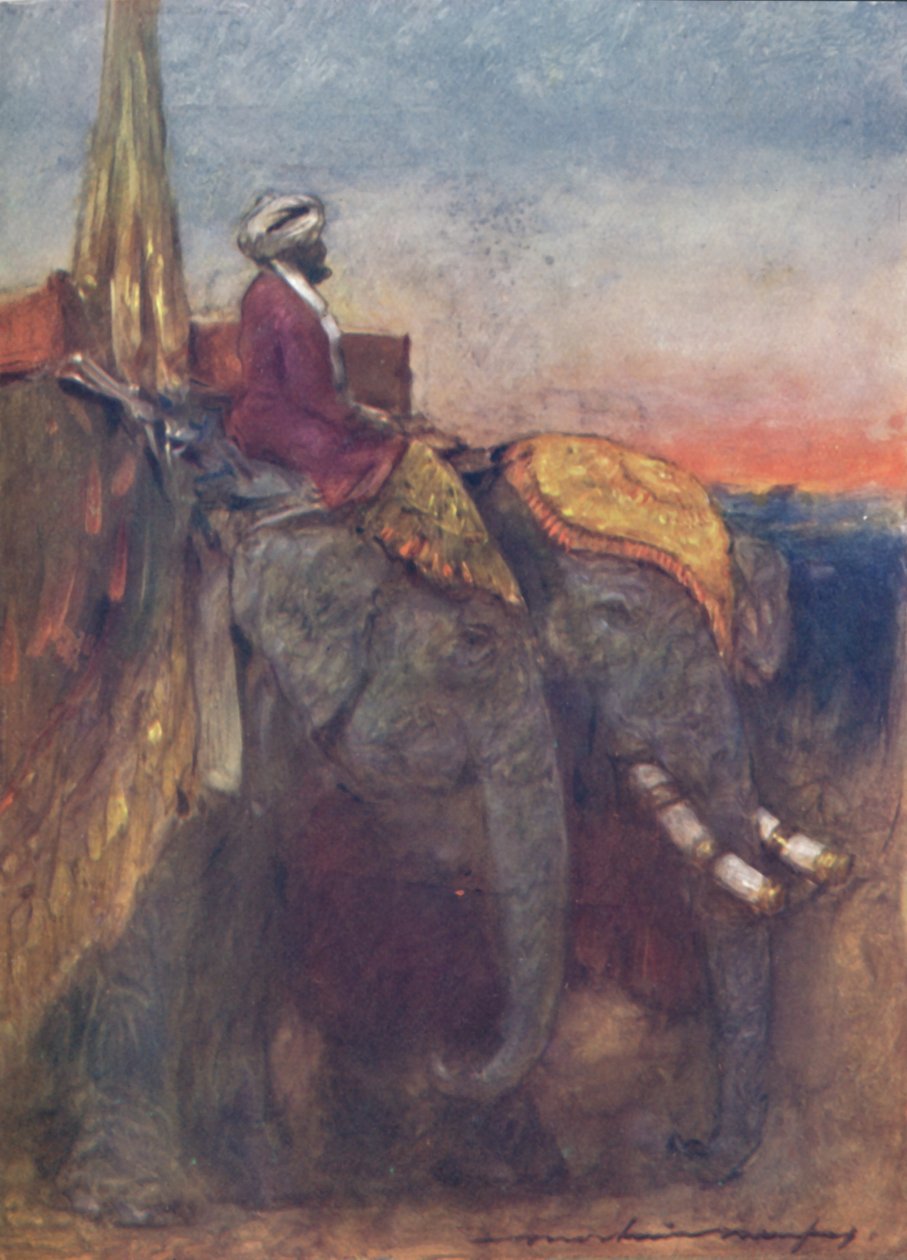 "Jaipur Elephants", 1903 alkotó: Mortimer L Menpes