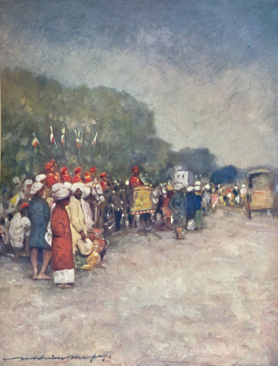 „Az alipuri úton”, 1903 alkotó: Mortimer L Menpes