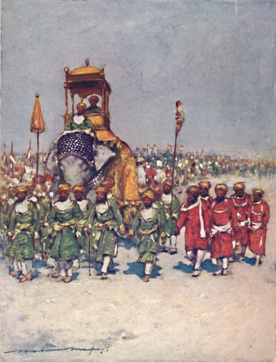 „Az egyik legfestőibb csoport a Megtartók menetében”, 1903 alkotó: Mortimer L Menpes