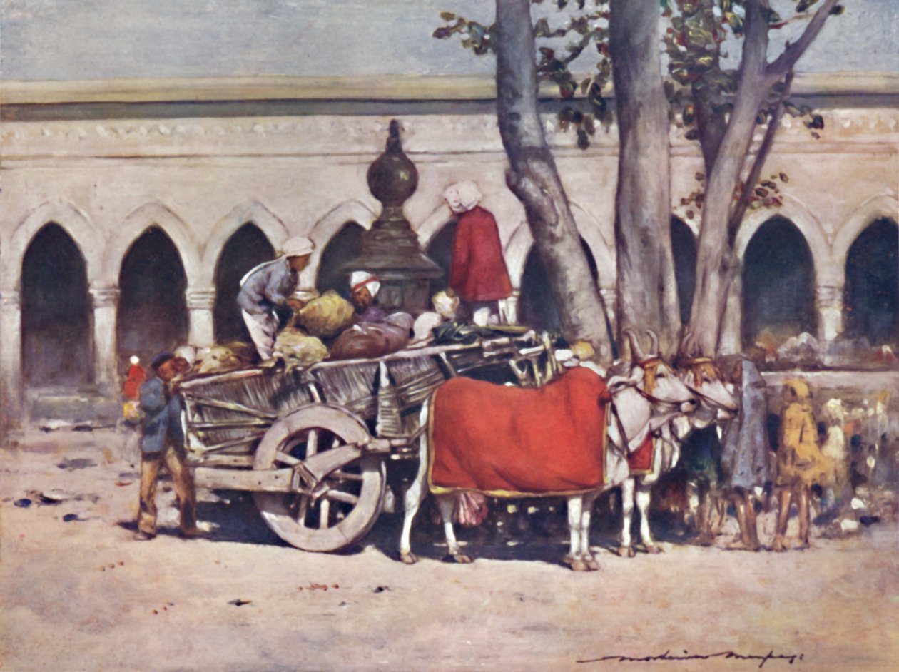 „Jelenet a pályaudvaron kívül a Delhi Durbar idején”, 1903 alkotó: Mortimer L Menpes