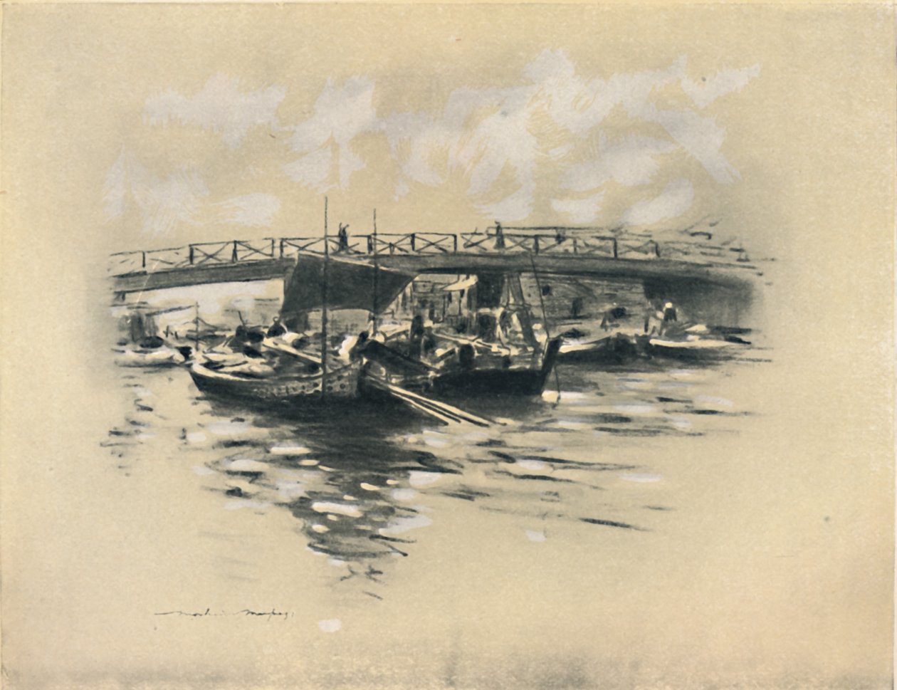"Az Ogara folyó Tokióban", 1903 alkotó: Mortimer L Menpes
