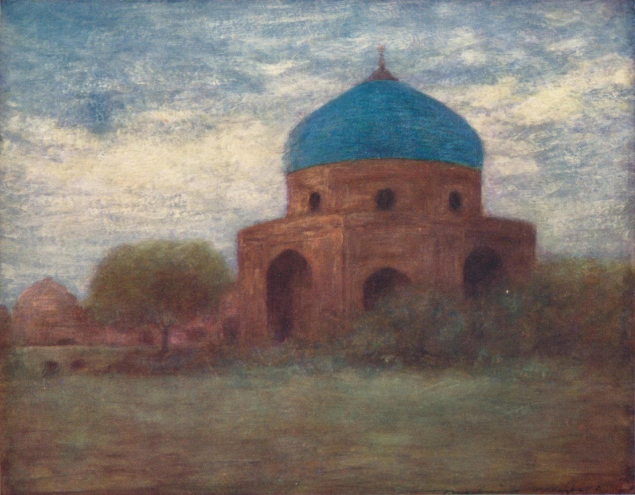 "A porcelánkupola, Amritsar", 1903 alkotó: Mortimer L Menpes