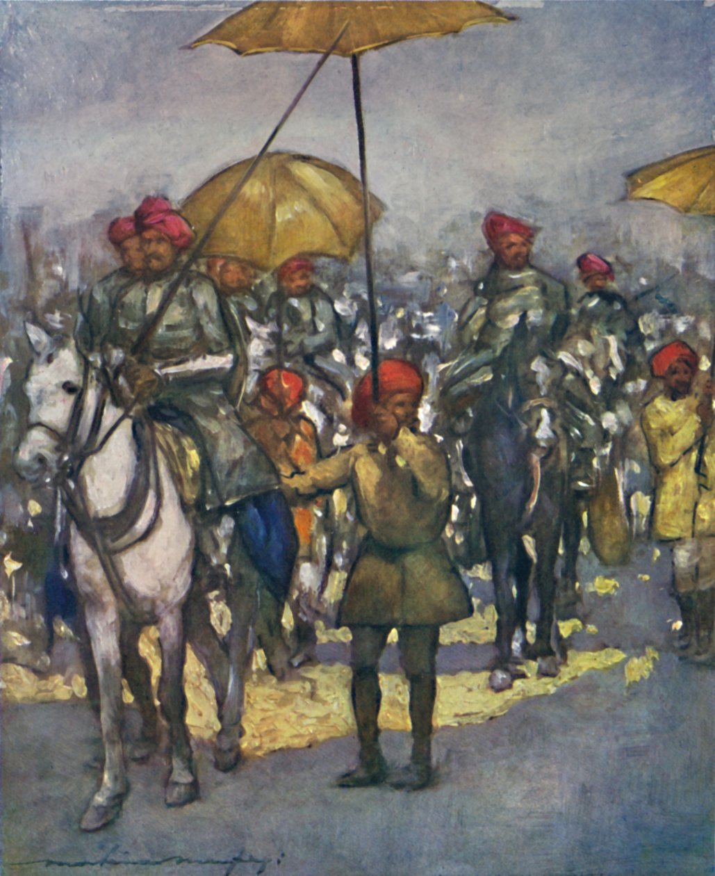 A Shan Chiefs Retainers a Native Review-ban, 1903 alkotó: Mortimer L Menpes