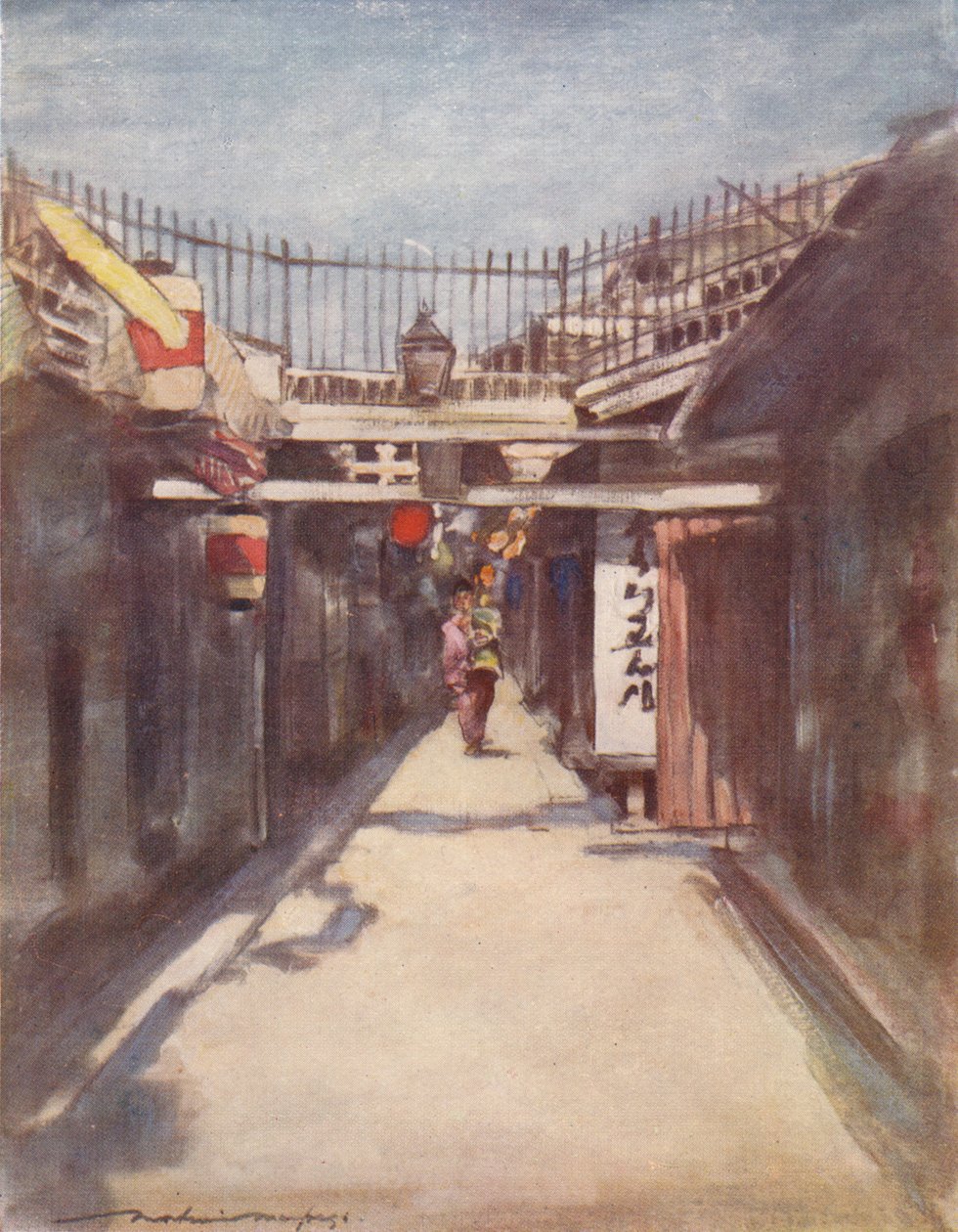 „Az utca a galériával”, c1887, 1901 alkotó: Mortimer L Menpes