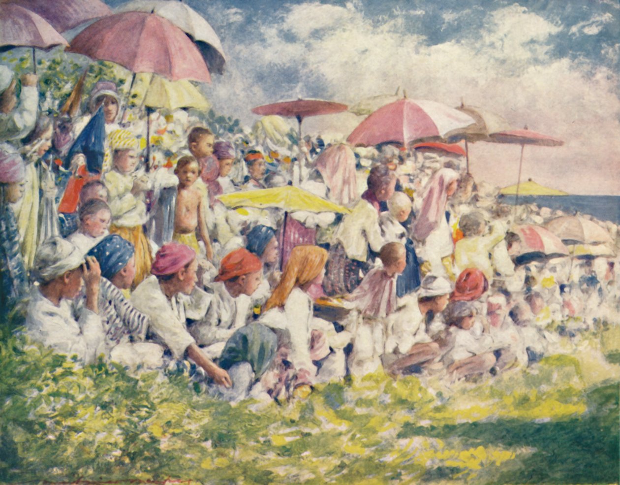 „Csónakversenyt nézni”, 1903 alkotó: Mortimer L Menpes