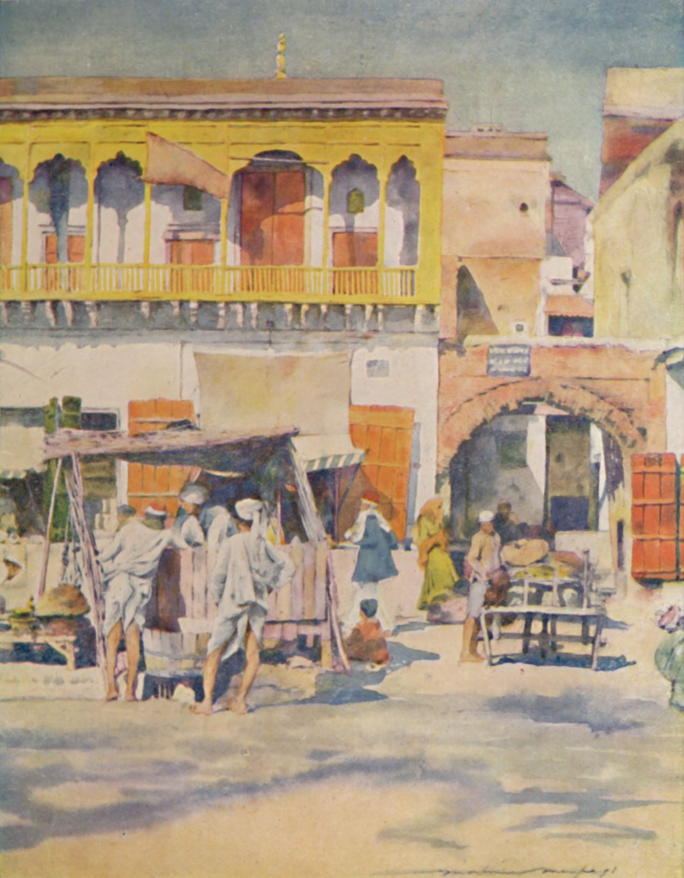 A bazár, Delhi, 1905 alkotó: Mortimer Ludington Menpes