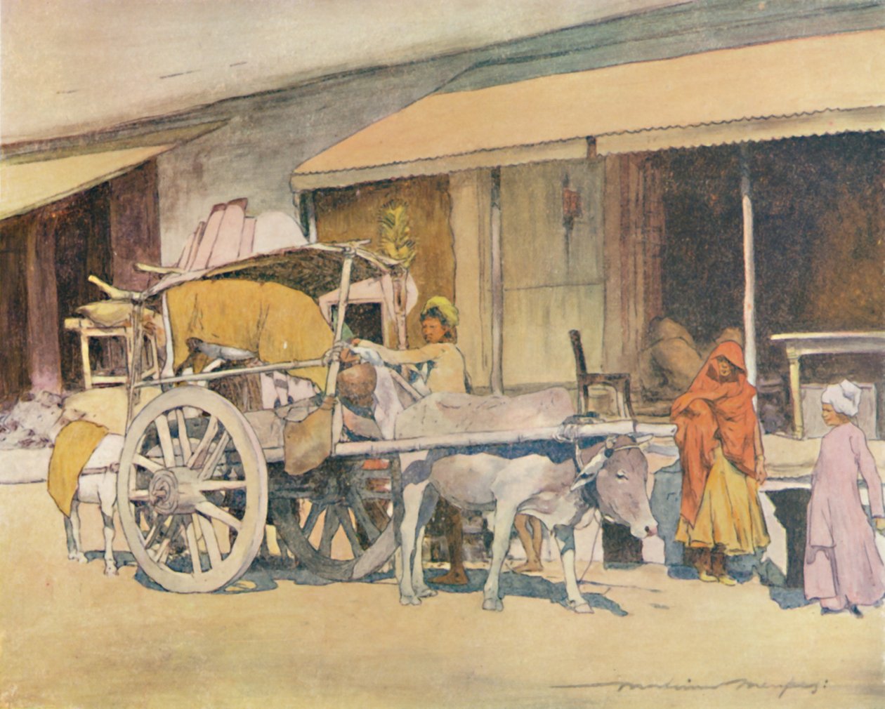 Bullock-kocsi, Ajmere, 1905 alkotó: Mortimer Ludington Menpes