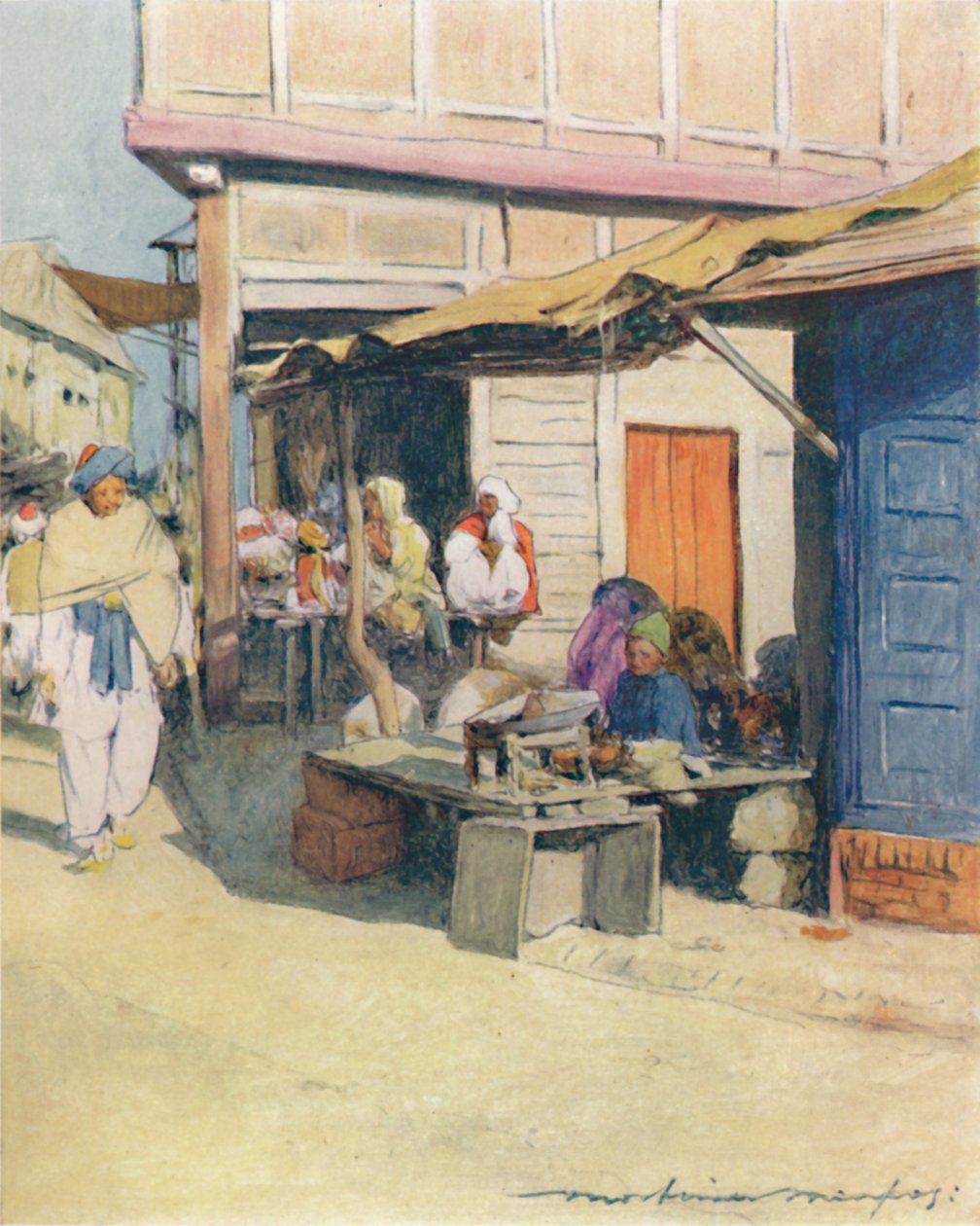 Egy utcasarok, Peshawur, 1905 alkotó: Mortimer Ludington Menpes