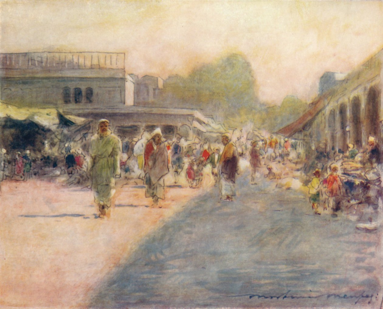 Egy utca Peshawurban, 1905 alkotó: Mortimer Ludington Menpes