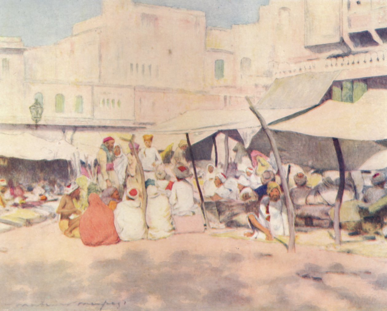 A piactéren, Jeypore, 1905 alkotó: Mortimer Ludington Menpes