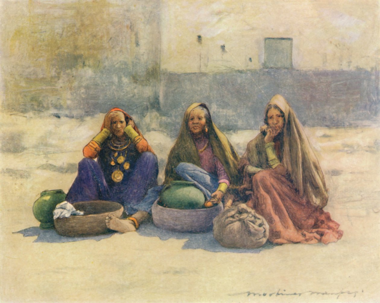 Ajmere-i piaci nők, 1905 alkotó: Mortimer Ludington Menpes