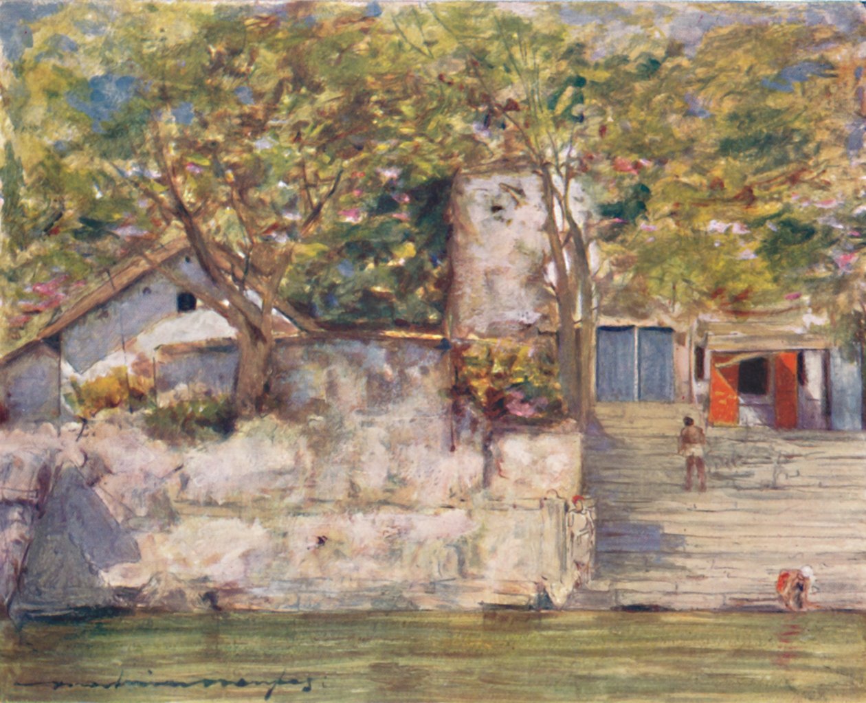 Az agrai folyó lépcsőjén, 1905 alkotó: Mortimer Ludington Menpes