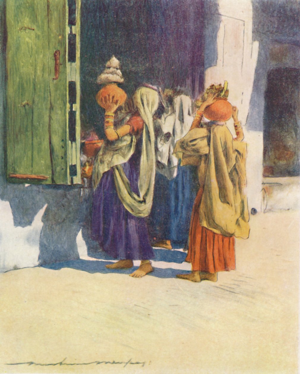 Vízszállítók Nuthában, 1905 alkotó: Mortimer Ludington Menpes