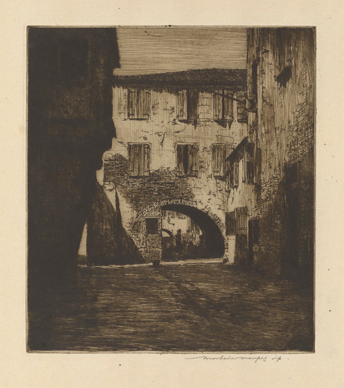 Egy mellékutcában, Chioggiában alkotó: Mortimer Menpes