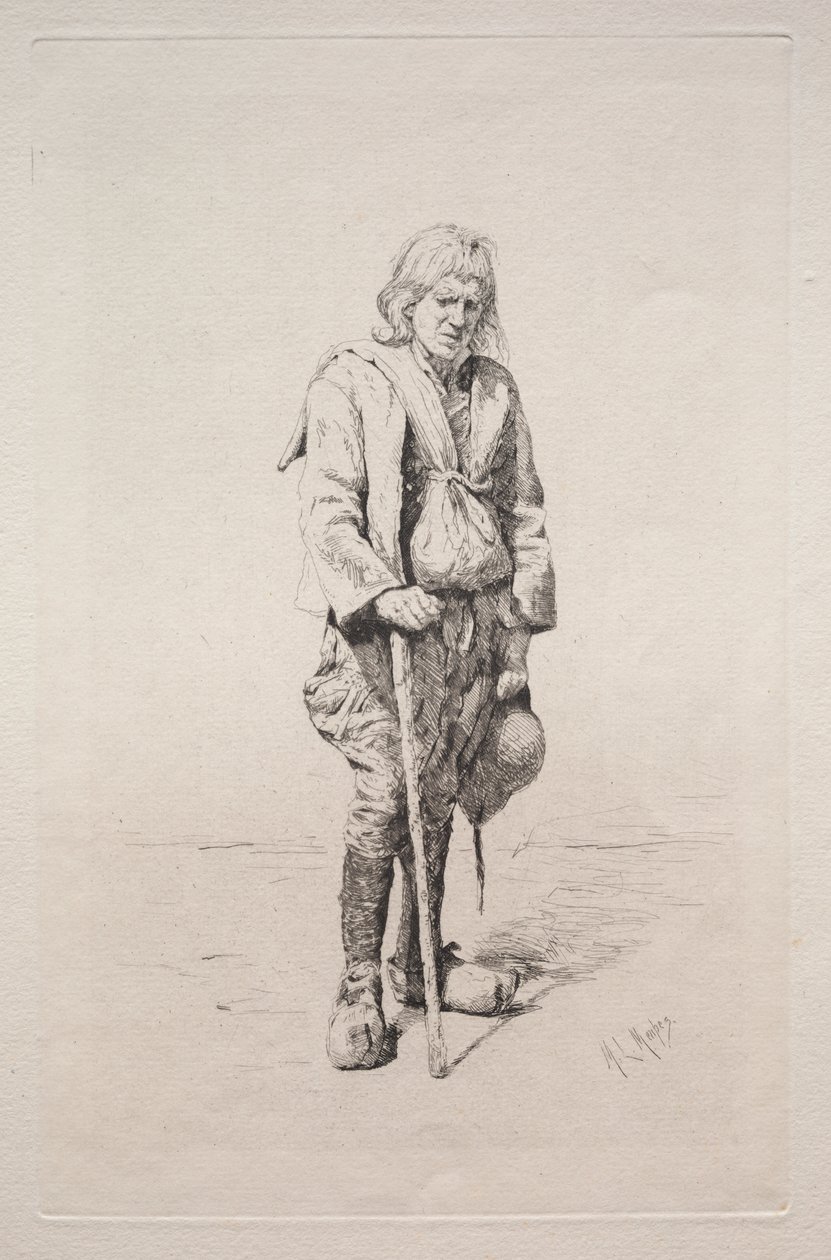 Férfi sétapálcával alkotó: Mortimer Menpes