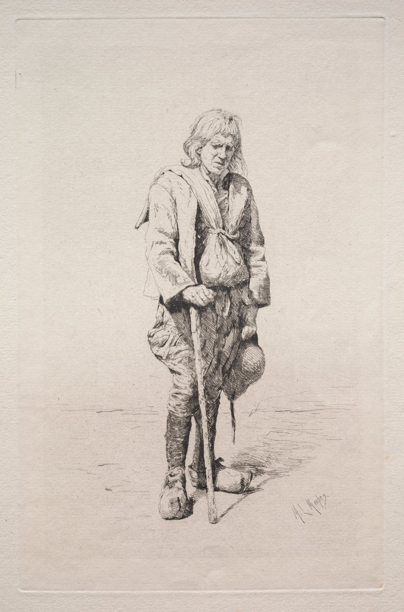 Férfi sétapálcával. alkotó: Mortimer Menpes