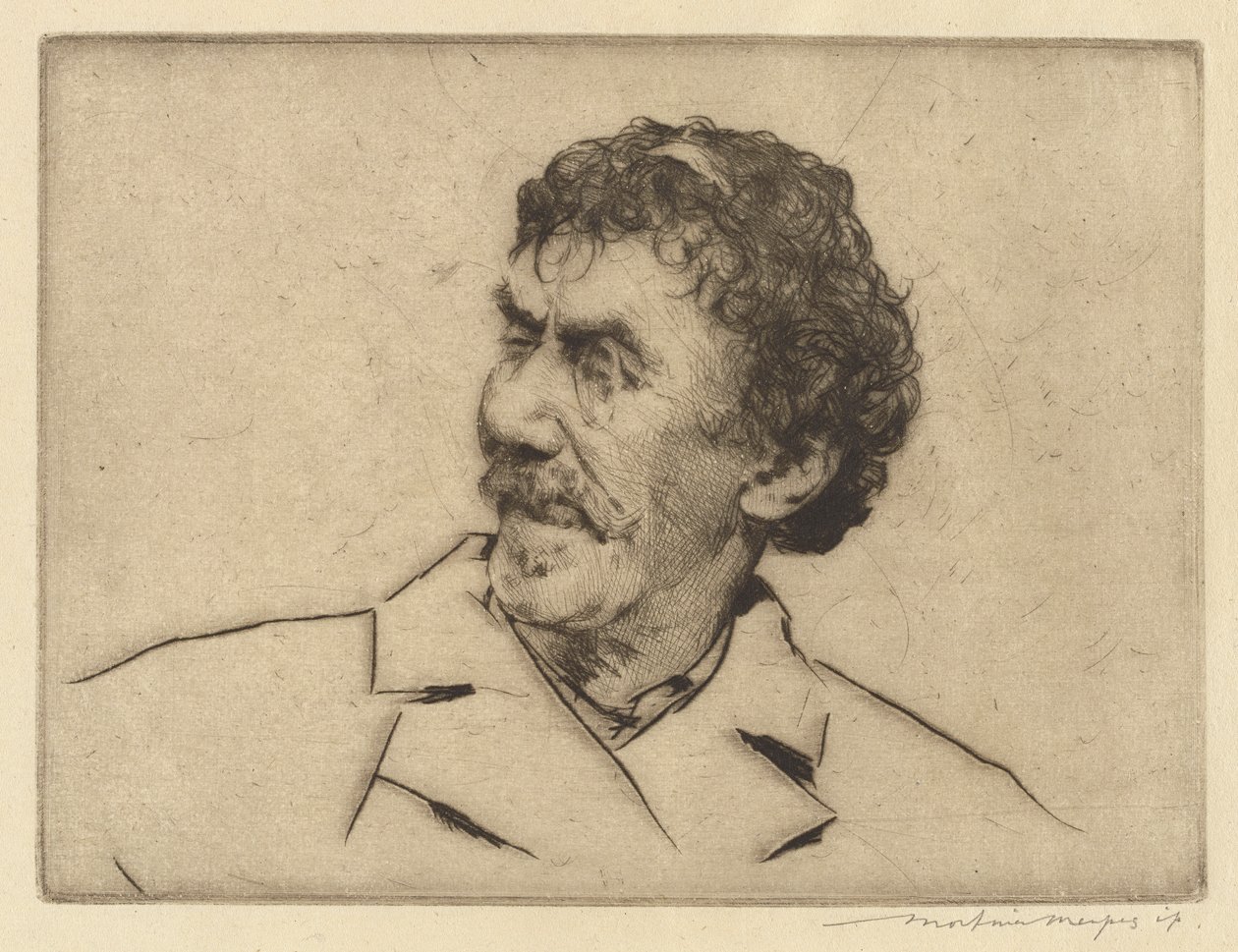 Whistler, jobbra nézve, monokli bal szem alkotó: Mortimer Menpes