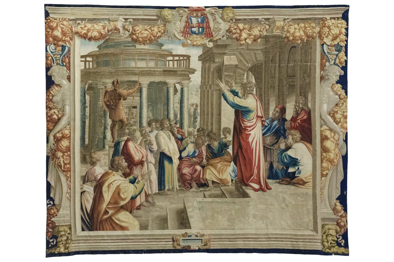 Szent Pál prédikál az athéniaknak, 1630 körül (faliszőnyeg Raffael rajzai alapján) alkotó: Mortlake Tapestry Manufactory