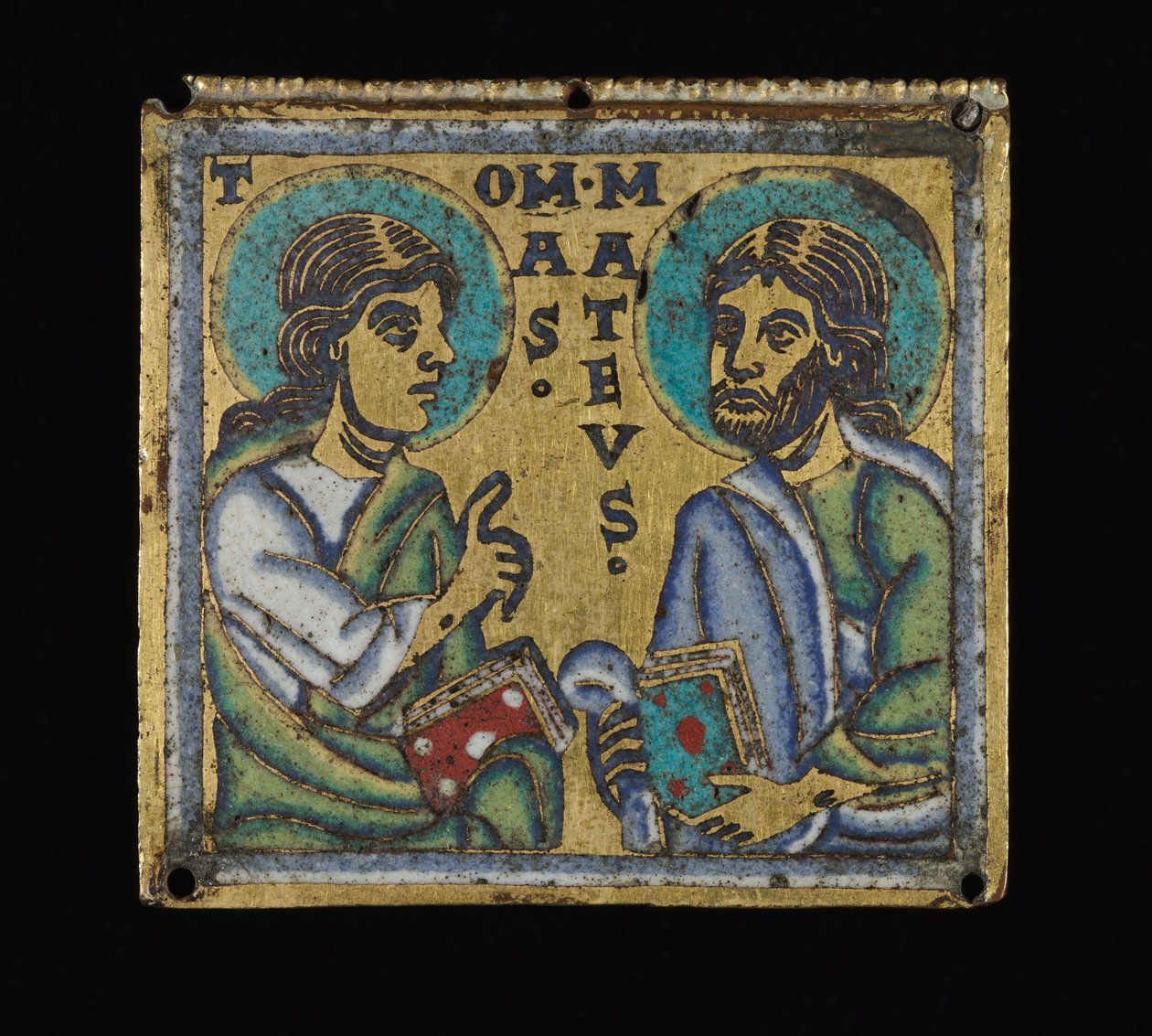 Szent Tamást és Szent Máté-t ábrázoló emléktábla, 1160 körül alkotó: Mosan School
