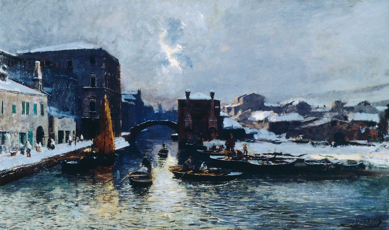 Chioggia hó alatt alkotó: Mose Bianchi
