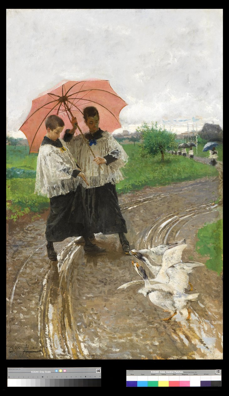 A fesztiválról hazatérve, 1880 alkotó: Mose Bianchi