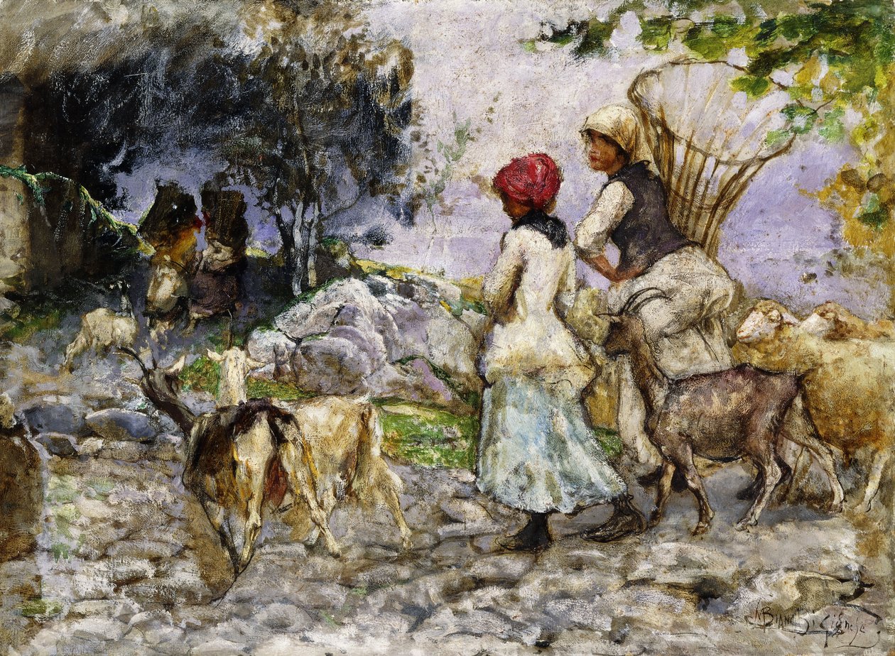 A kecskepásztorok, alkotó: Mose Bianchi
