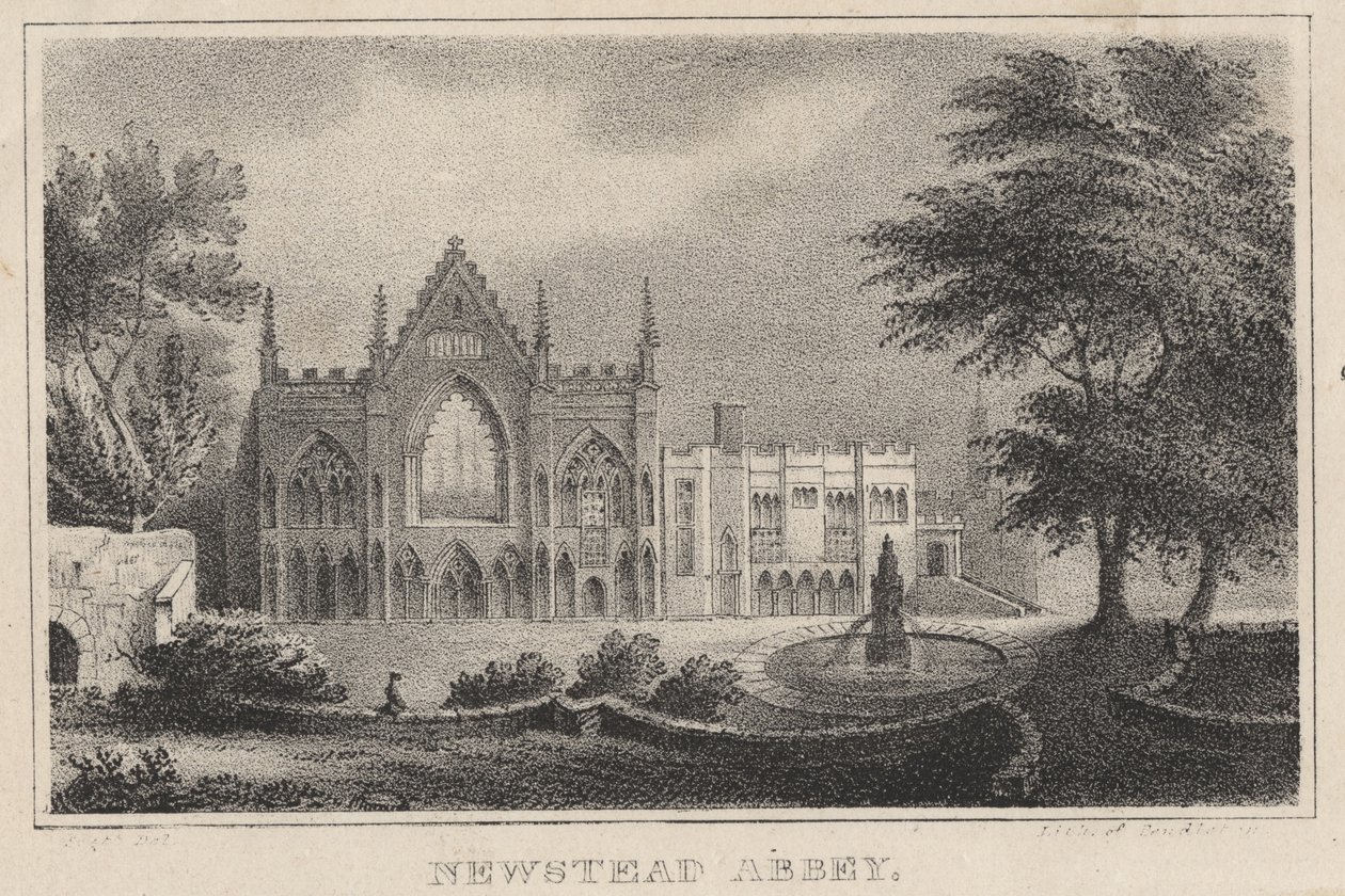 Newstead apátság, az Atlanti-óceáni szuvenírből, 1828 alkotó: Moses Swett
