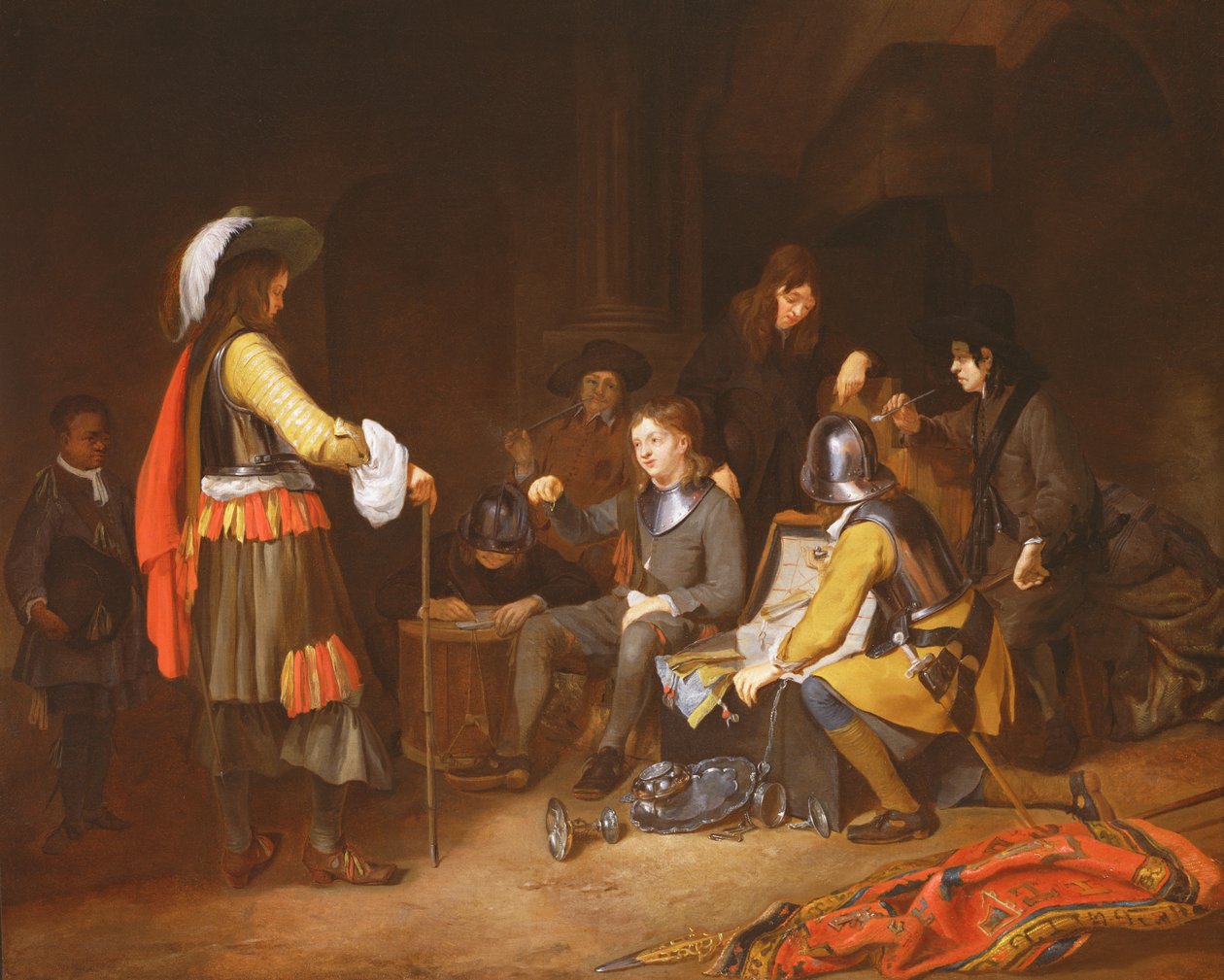 A zsákmány felosztása alkotó: Moses Ter Borch