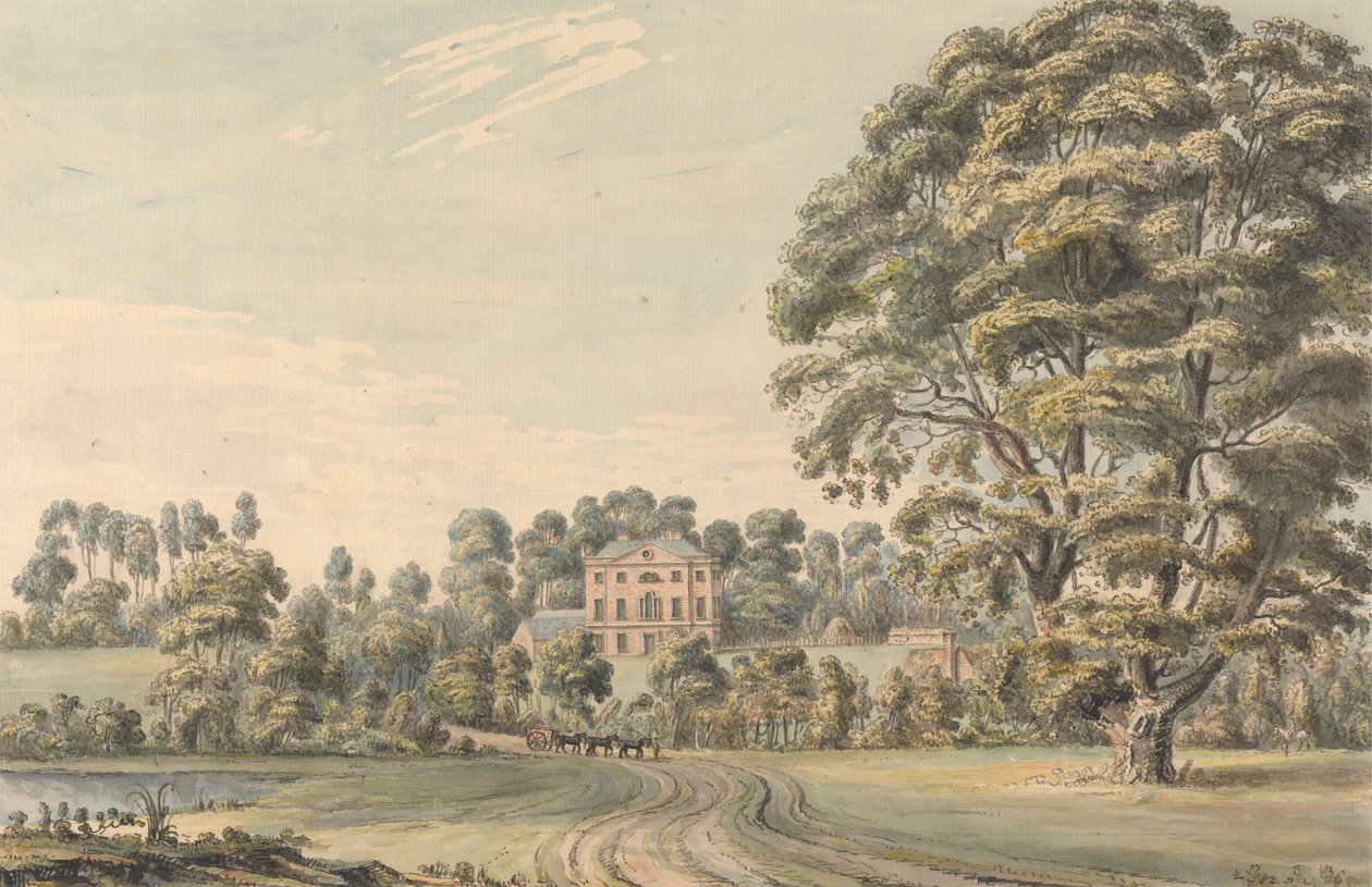 Bevere ház North Claines közelében, Worcestershire államban alkotó: Moses Griffith