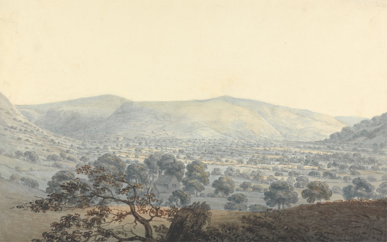 Llandrillo távoli kilátása alkotó: Moses Griffith