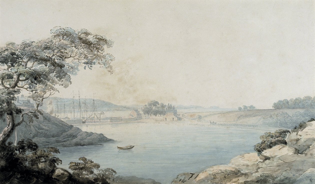Port Penrhyn (akvarell és ceruza papíron) alkotó: Moses Griffith