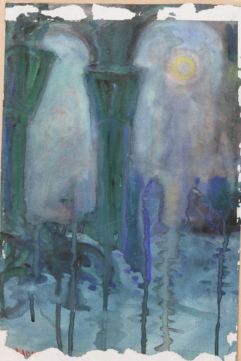 Éjszakai tükörképek, Velence (akvarell papíron) alkotó: Moses J. Adams
