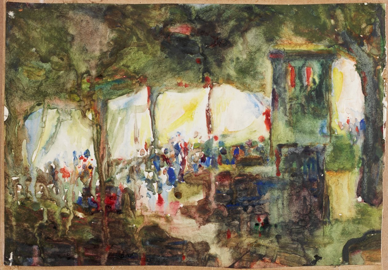 A vásár (akvarell papíron) alkotó: Moses J. Adams