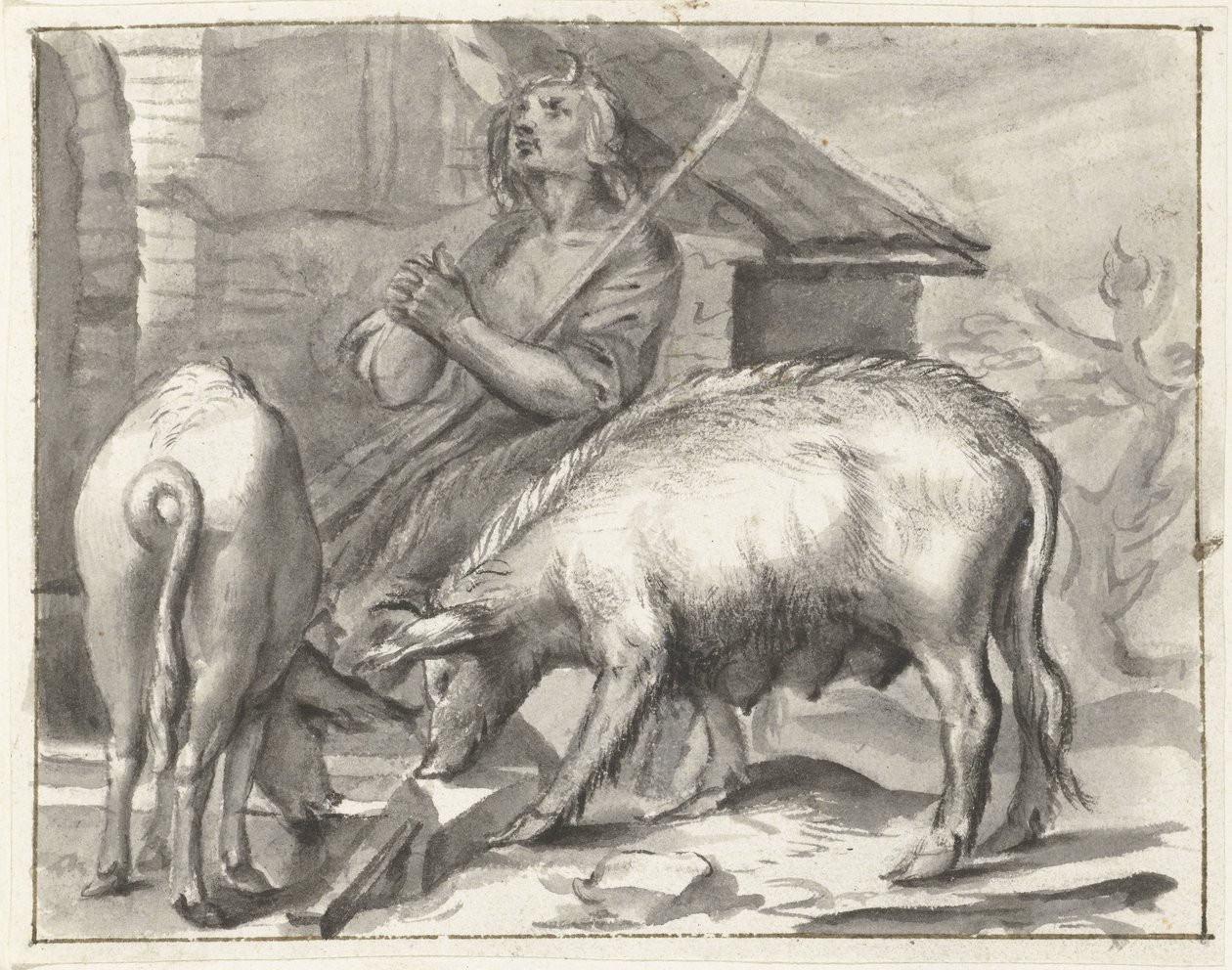 Tanyasi udvar baromfival alkotó: Moses Ter Borch
