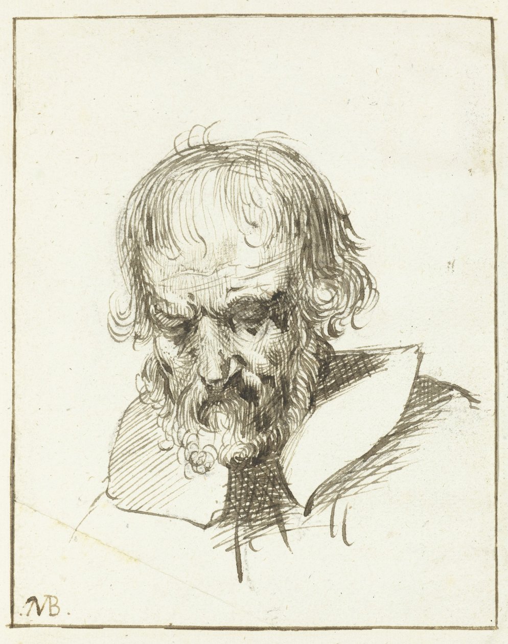 Egy öregember feje alkotó: Moses Ter Borch