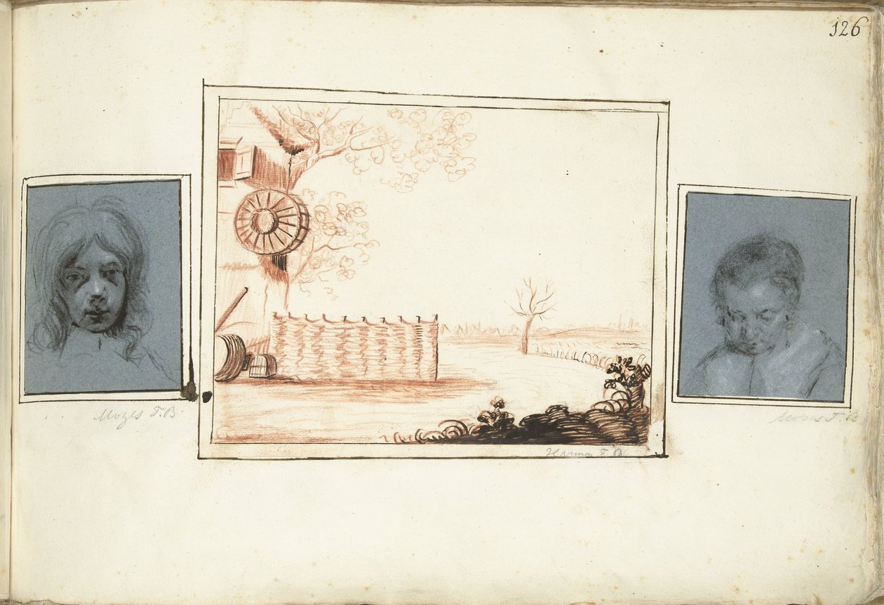 Fiú feje, pajta és egy nő portréja alkotó: Moses Ter Borch