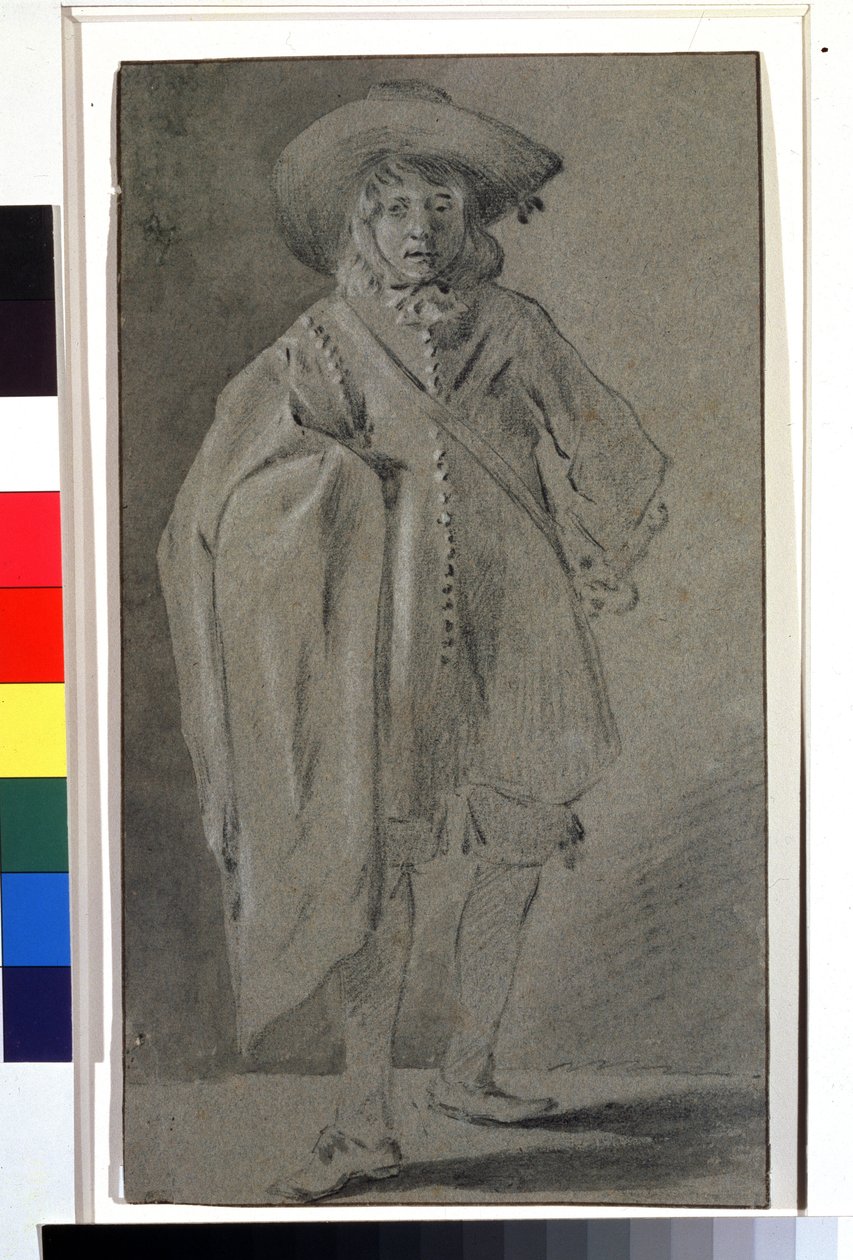 Önarckép, 1660 körül (grisaille papíron) alkotó: Moses Ter Borch