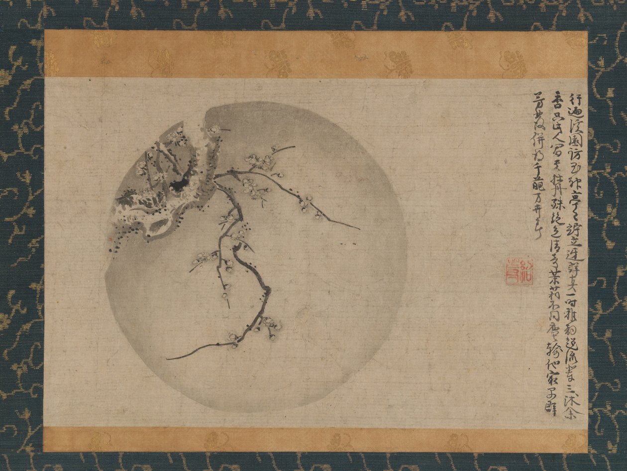 Szilvavirágzás, 15. század. alkotó: Motsurin Jōtō