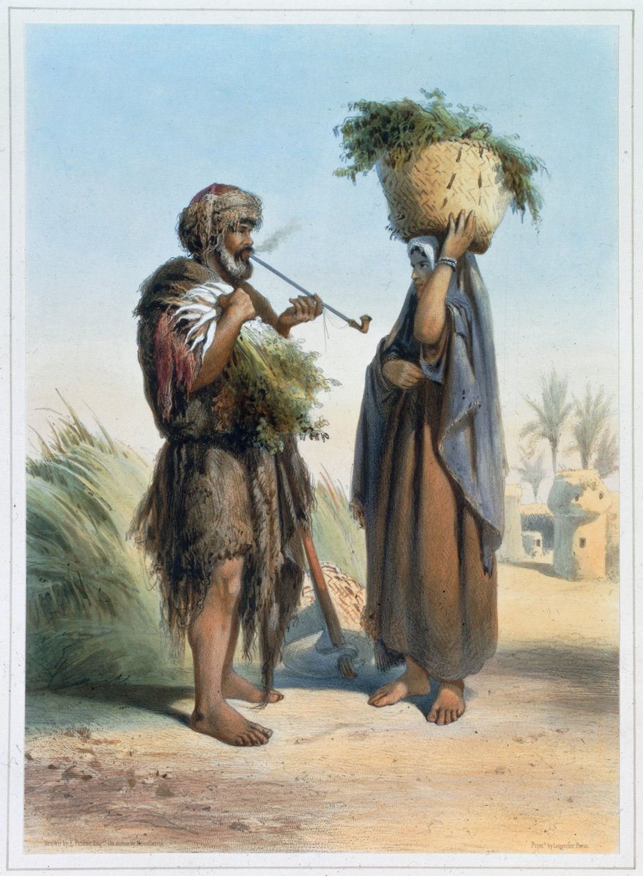 Fellah férfi és nő, 1848 alkotó: Mouilleron